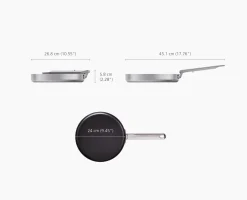 Poêle à Frire Antiadhésive en Inox de 24cm Space Steel