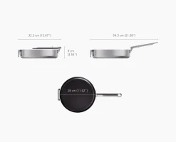 Poêle à Frire Antiadhésive Inox de 28 cm Space Steel