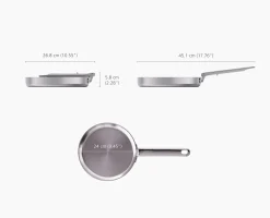 Poêle Anti-Adhésive en Inox 24cm Space Steel