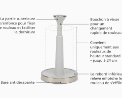 Porte Essuie-tout de Cuisine Couleur Pierre Push&Tear™