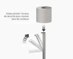 Porte Papier Toilette Inox 2 en 1 EasyStore™ Luxe