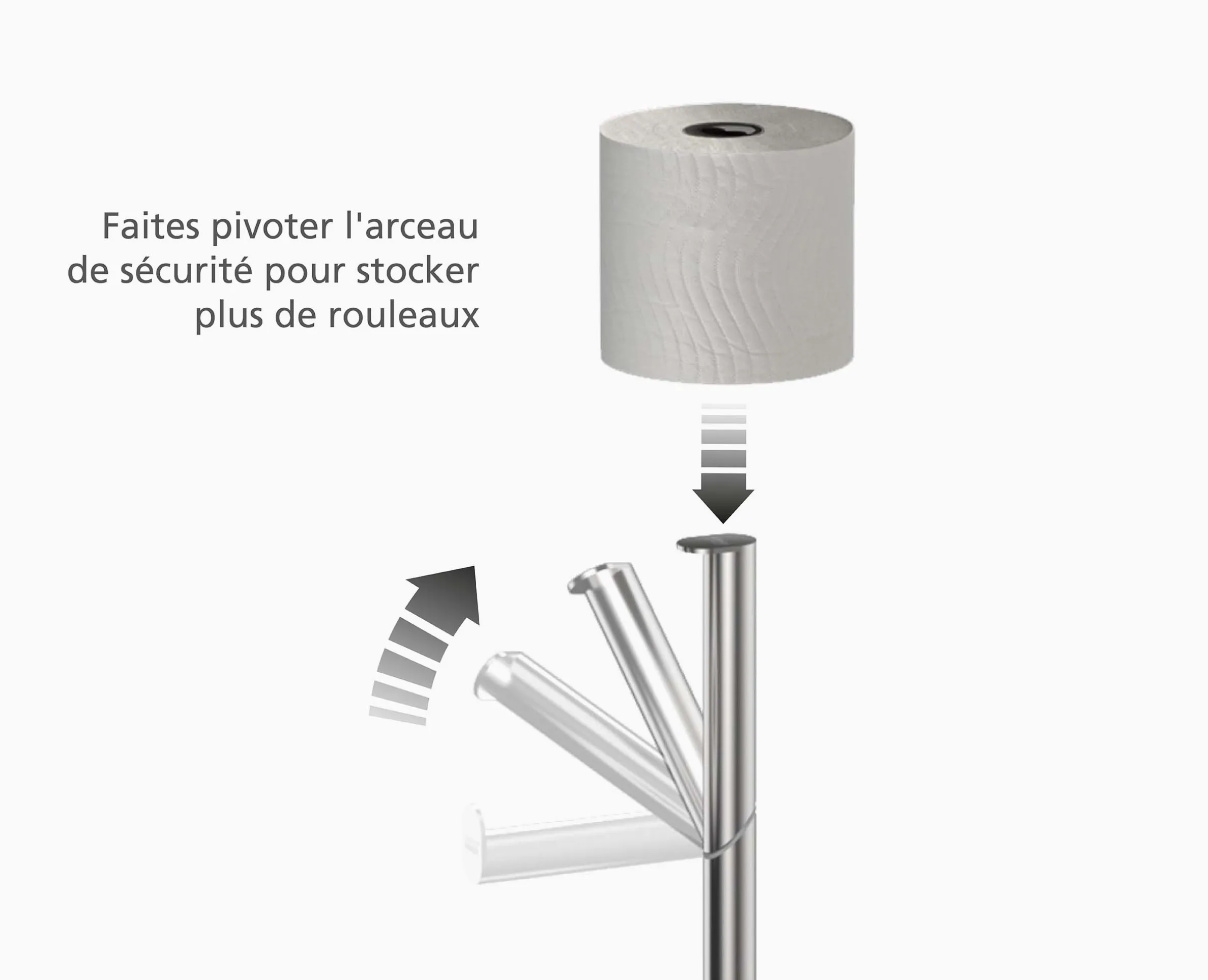 Porte Papier Toilette Inox 2 en 1 EasyStore™ Luxe