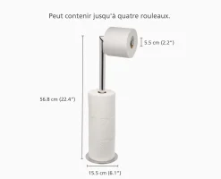 Porte Papier Toilette Inox 2 en 1 EasyStore™ Luxe