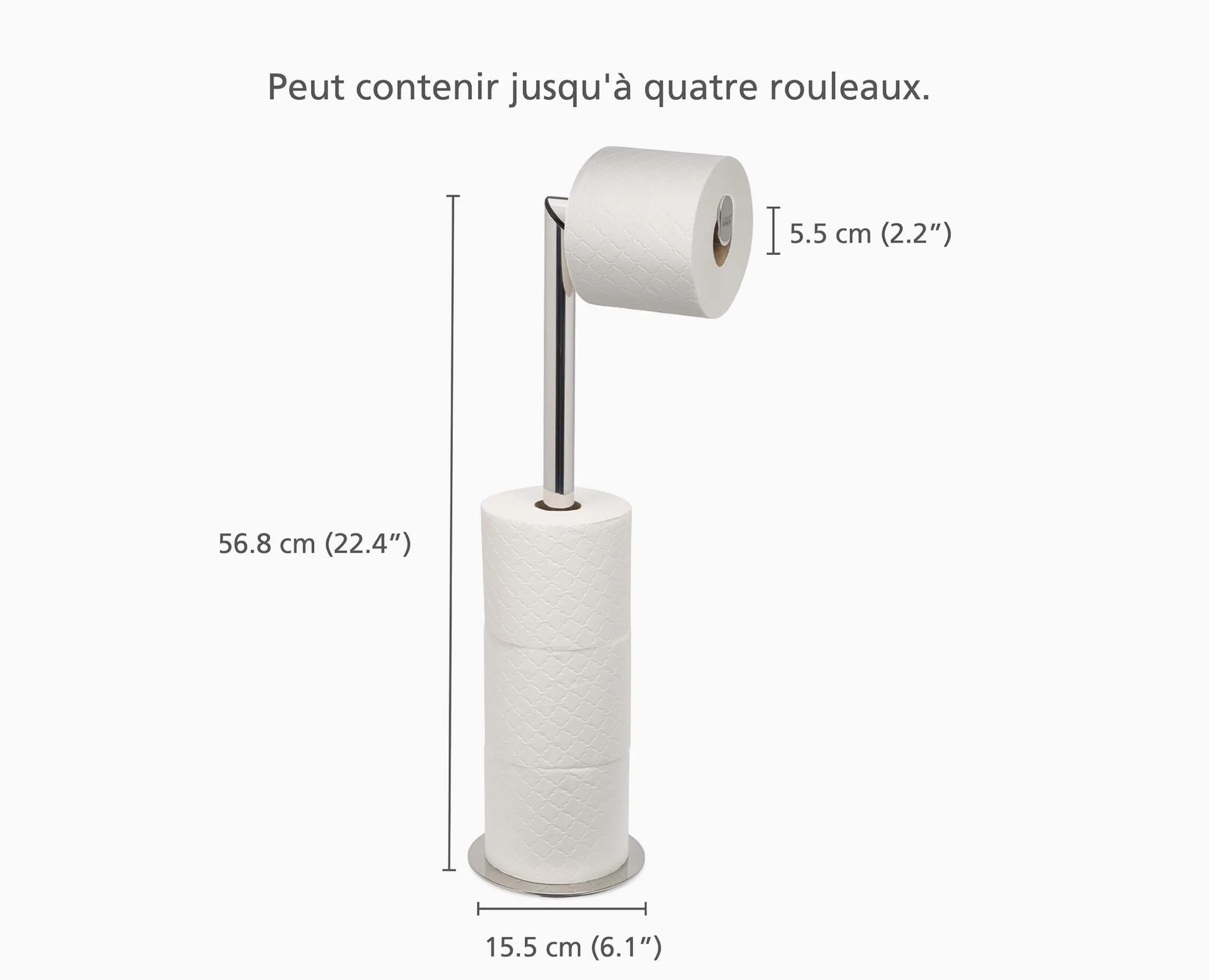 Porte Papier Toilette Inox 2 en 1 EasyStore™ Luxe