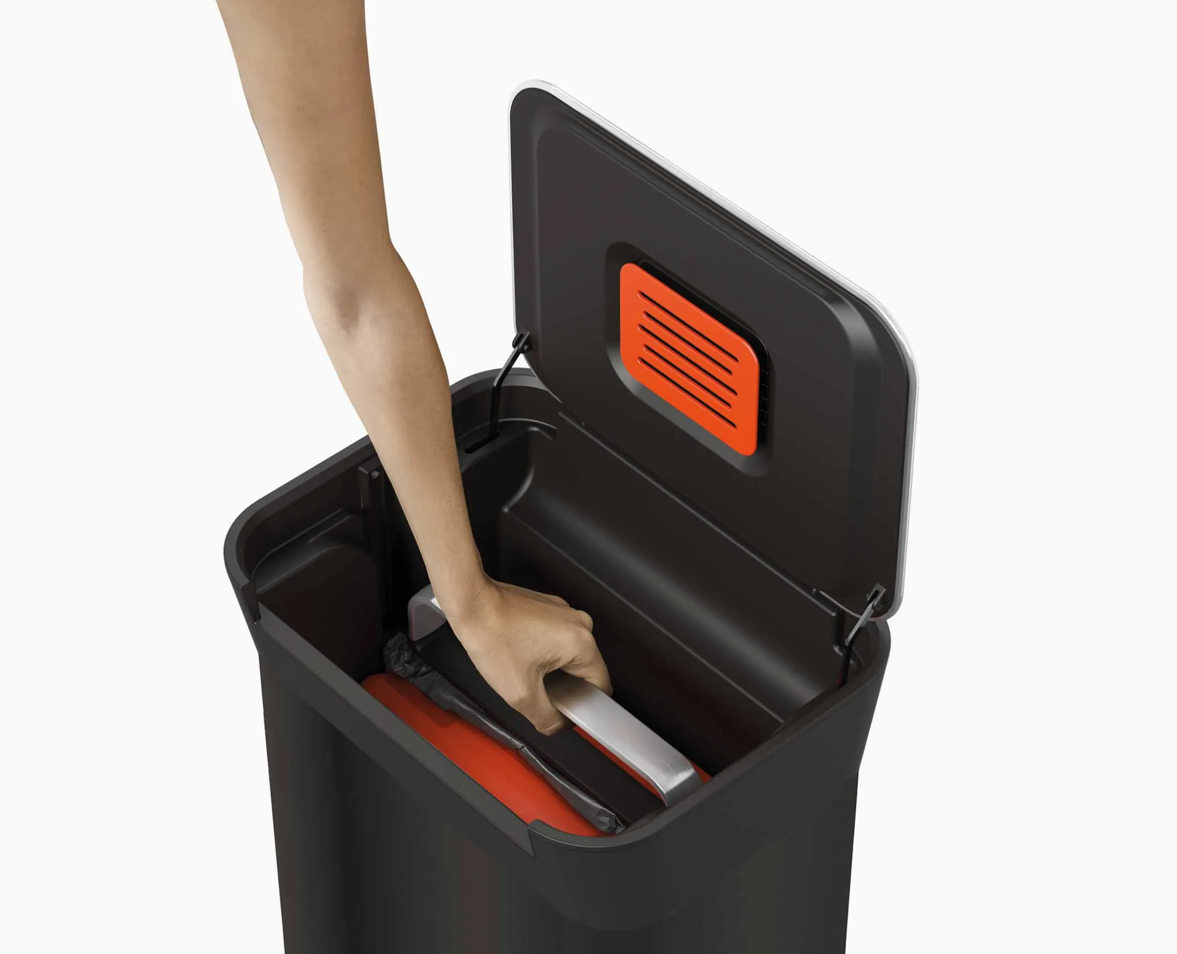 Poubelle Compacteur de Déchets 30L Noir Titan