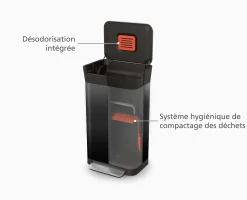 Poubelle Compacteur de Déchets 30L Noir Titan