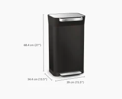 Poubelle Compacteur de Déchets 30L Noir Titan