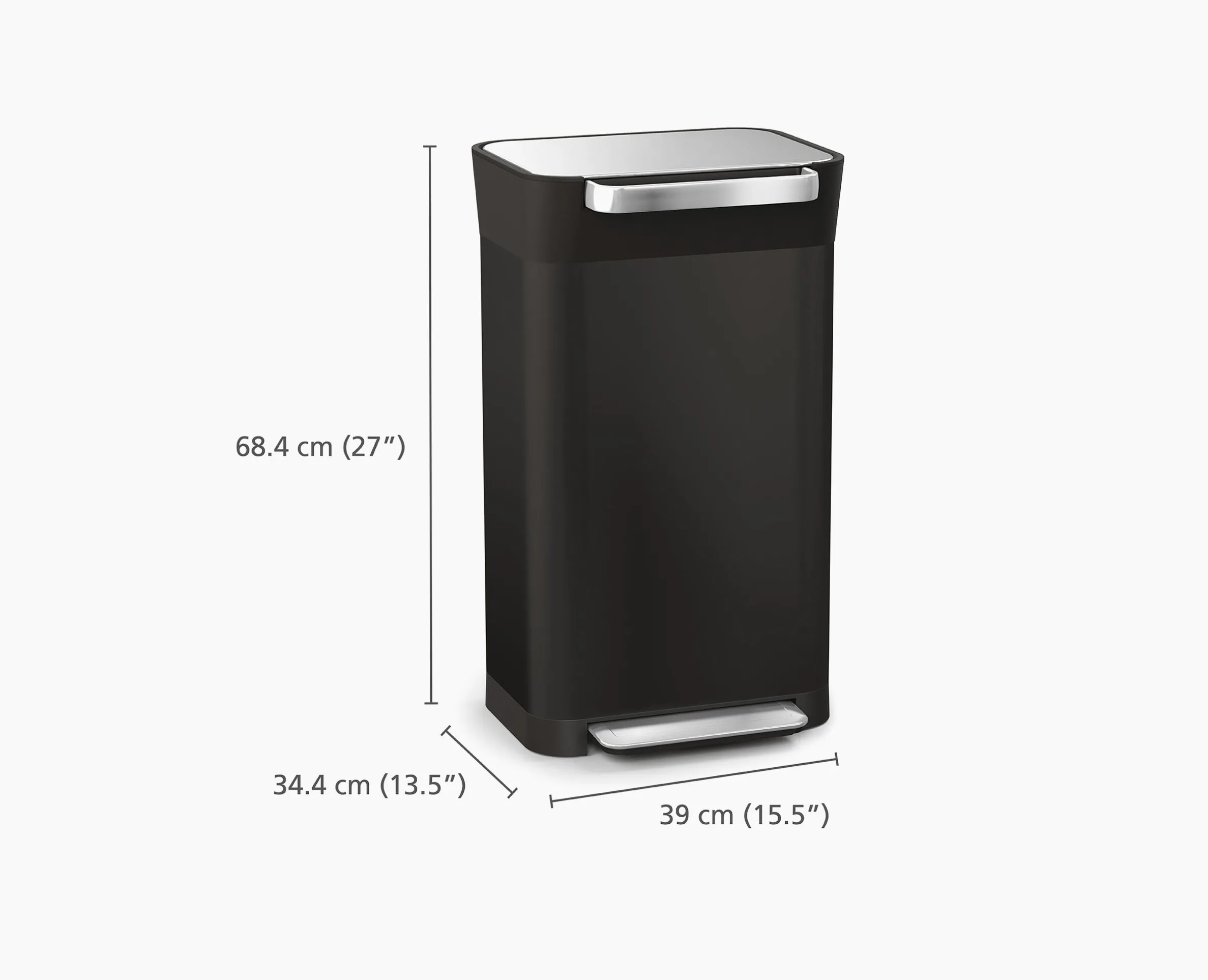 Poubelle Compacteur de Déchets 30L Noir Titan