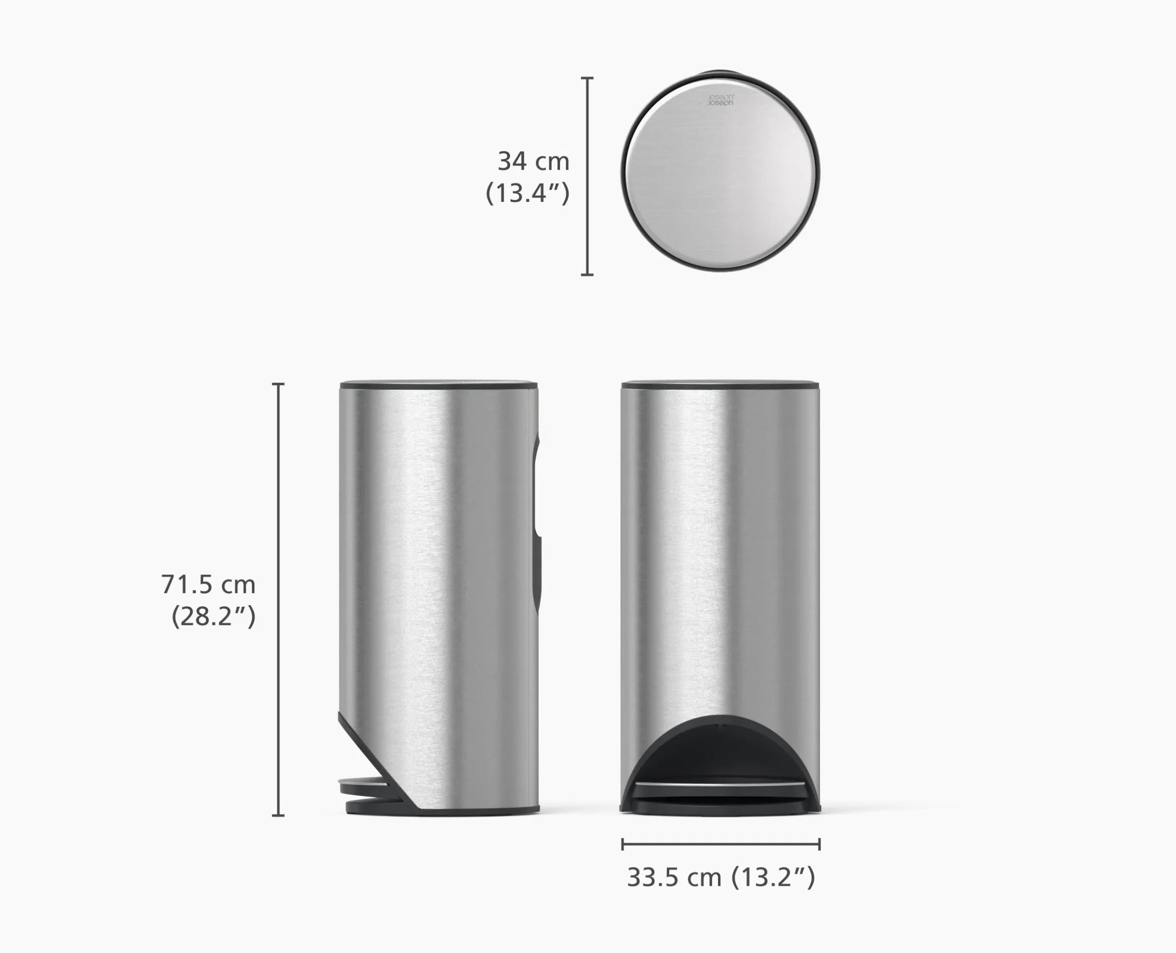 Poubelle 30L Inox Arc™ Easy-Push