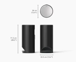 Poubelle 30l Noir Mat Arc™ Easy-Push