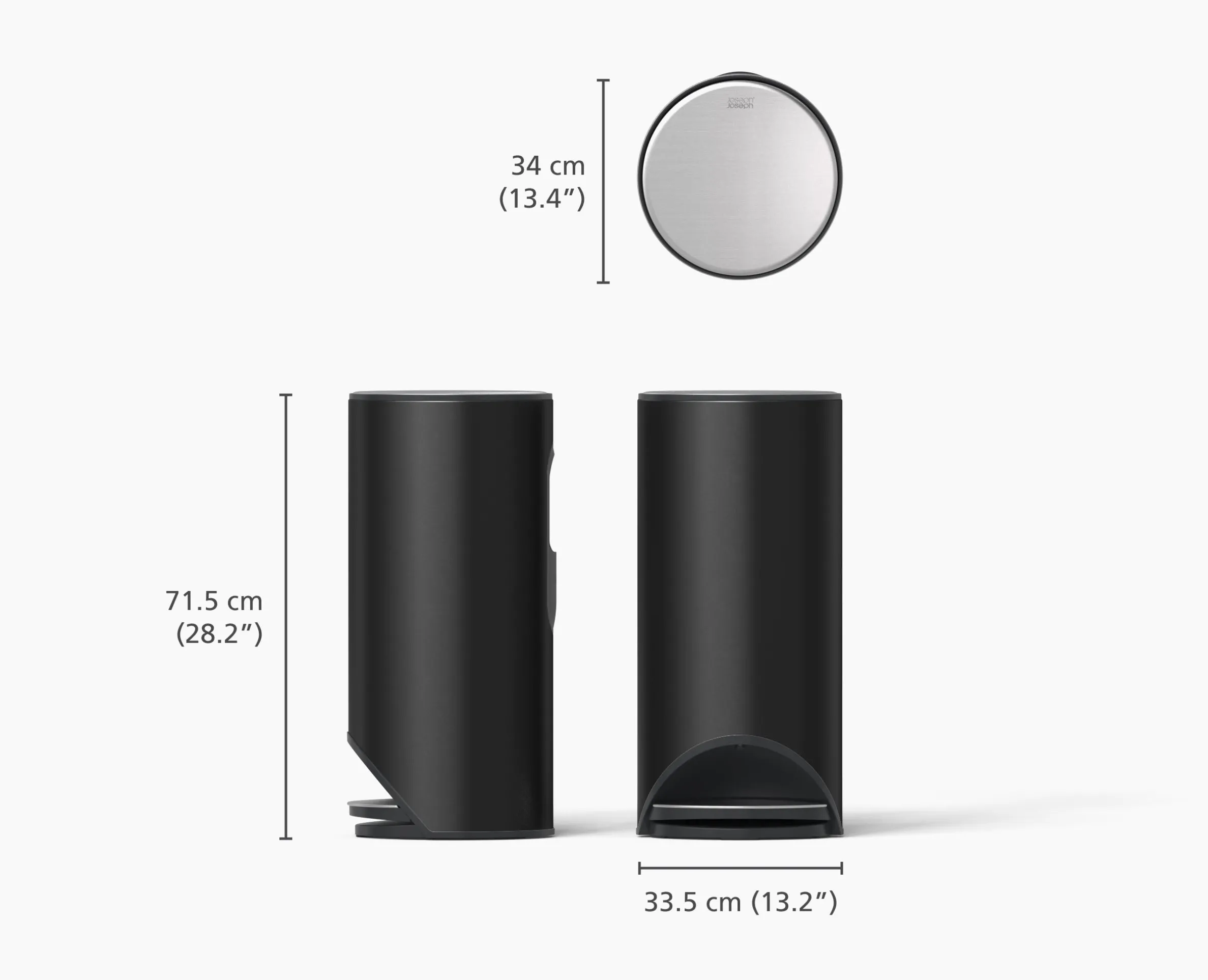 Poubelle 30l Noir Mat Arc™ Easy-Push