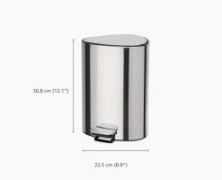 Poubelle Salle de Bain Inox à Pédale 5L EasyStore™ Luxe