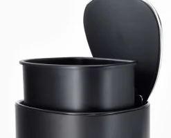 Poubelle Salle de Bain Noire à Pédale 5L EasyStore™