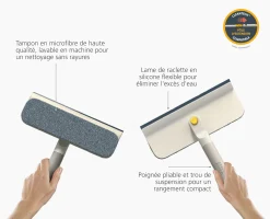 Raclette pour Vitres avec Microfibre 2-en-1 CleanTech™