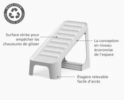 Range-Chaussures Multi-niveaux Shoe-In™ Compact Écru à 6 pièces