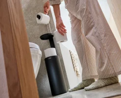 Rangement pour Papier Toilette avec Dérouleur Noir EasyStore™