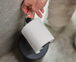 Rangement pour Papier Toilette avec Dérouleur Noir EasyStore™