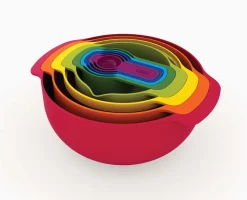 Set Compact de 9 Bols Mélangeurs Empilables Rouges Nest™ 9 Plus