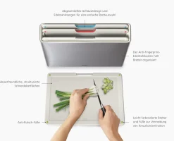 Set de 4 Planches à Découper Pierre avec Étui en Inox Folio™