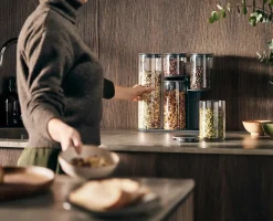 Set de 5 pots de Rangement avec Support en Inox Podium™