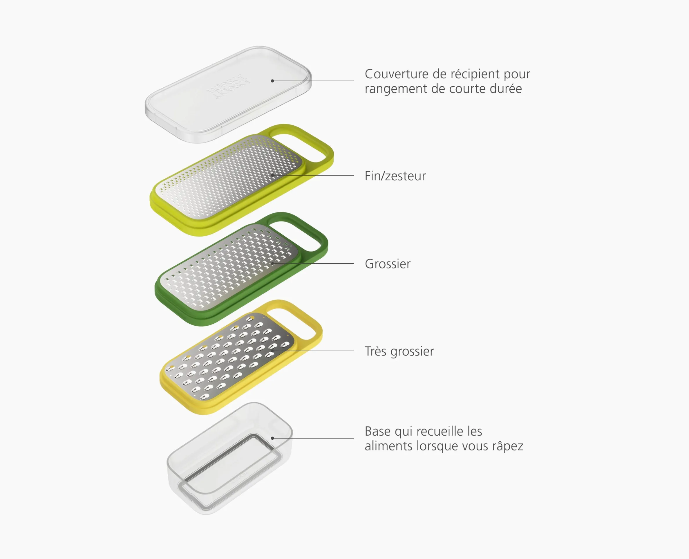 Set de 3 râpes avec conteneur Multi-Grate & Store™
