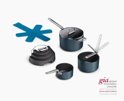 Set de Casseroles avec Porte-Couvercles Bleu Space