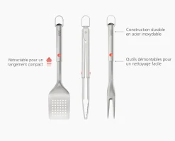 Set de Spatule, Pince & Fouchette Barbecue en Inox GrillOut™