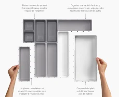 Set d'Organisateurs de Tiroir Modulaires de 10 pièces Pierre Foncé Blox™