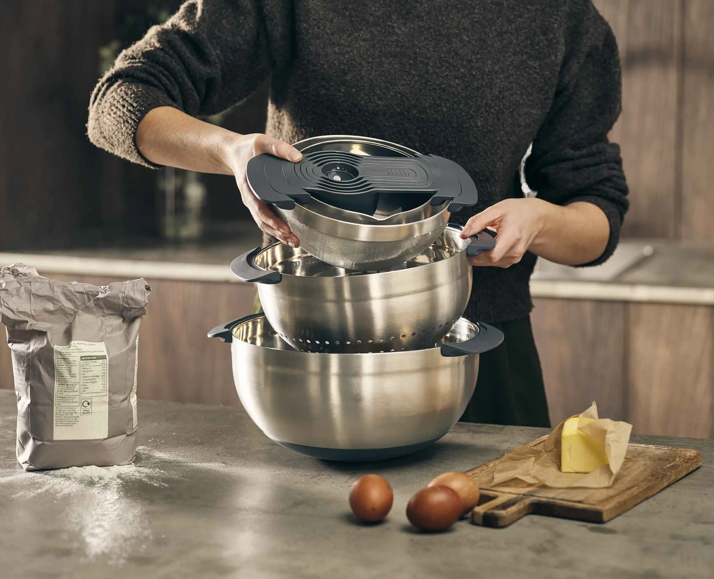Set pour Préparation des Aliments 9 Pièces en Inox Nest™ 9