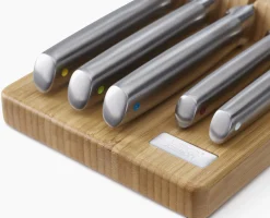 Socle en bambou Elevate™ pour couteaux en acier