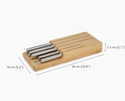 Socle en bambou Elevate™ pour couteaux en acier